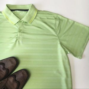 Junction West Green Striped Polo, sz L